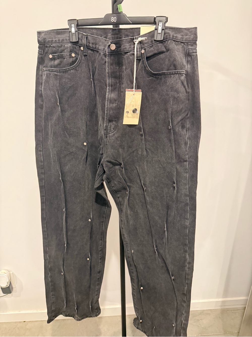 MNML Rivet Denim Black Relaxed Jeans